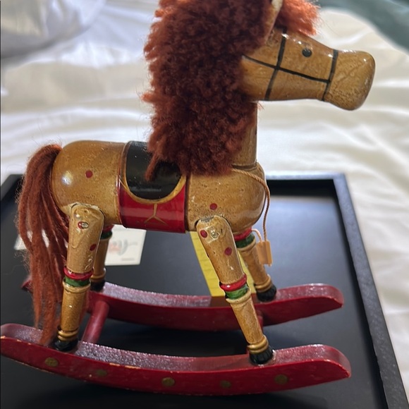 Vintage Wooden Rocking Horse Figurine - Picture 1 of 5